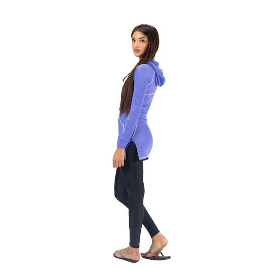 AEROBIRD MALIKA HOODED LONG SLEEVES TOP FOR WOMEN, MAUVE