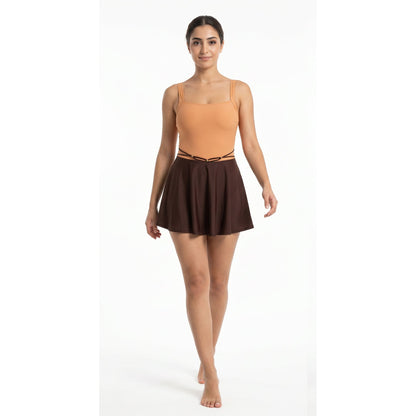 Aerobird One Piece Dress For Women, Orange&Brown