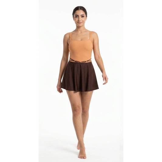 Aerobird One Piece Dress For Women, Orange&Brown